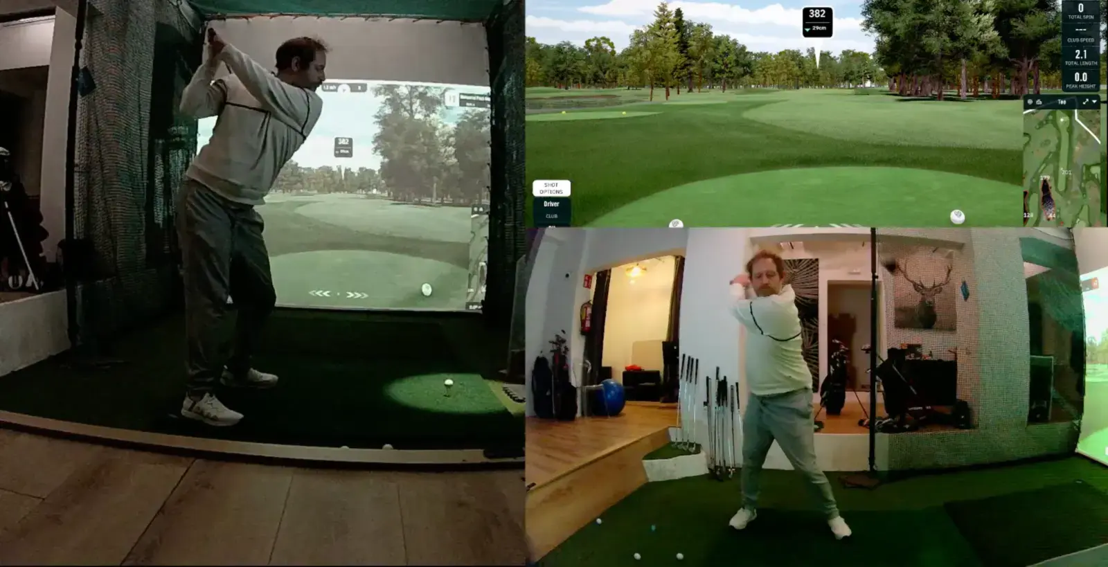 Segunda sesión Cosy Golf Lab con tres fuentes de vídeo sincronizadas
